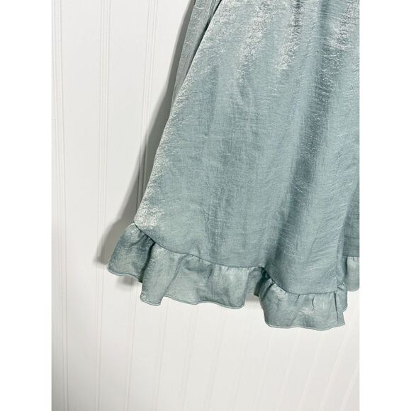 Show Me Your Mumu Women's‎ Riviera Tie-Front Romper Ruffle Trim Green Large - Picture 4 of 14